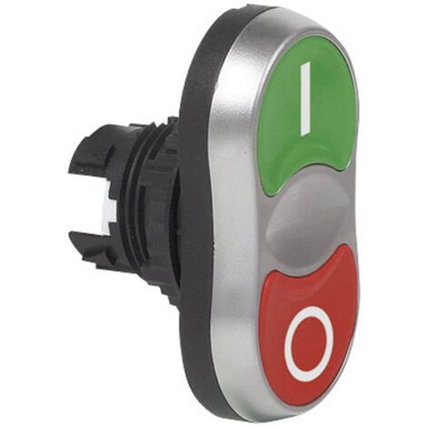 BACO L61QA21 Pulsante doppio Anello frontale in plastica, cromato Verde, Rosso 1 pz. (1/2)
