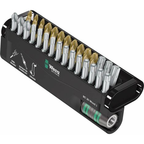 Selezione di pezzi Bit-Check 30 Wood 1 30 pezzi PH/PZD/TX