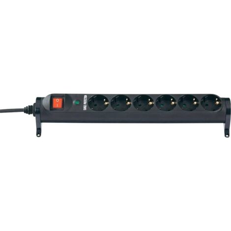 Renkforce 615F-CMB-S Multipresa con protezione da sovratensioni 6 scomparti Nero Schuko 1 pz.