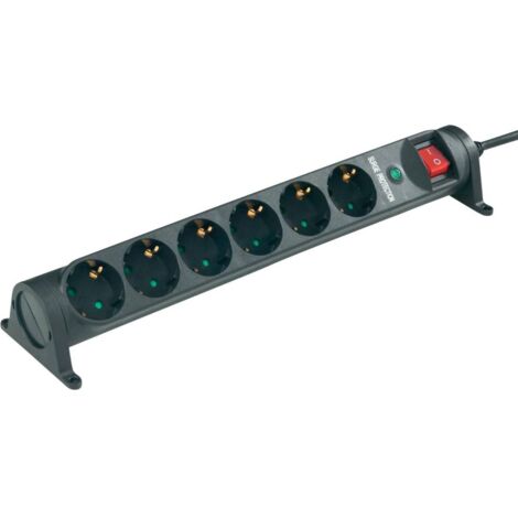 Renkforce 615F-CMB-S Multipresa con protezione da sovratensioni 6 scomparti Nero Schuko 1 pz.