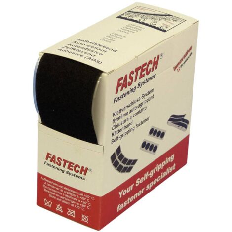 FASTECH® B50-SK-L-999905 Nastro a strappo per incollaggio colla a caldo Parte morbida (L x L) 5 m x 50 mm Nero 5 m (1/3)