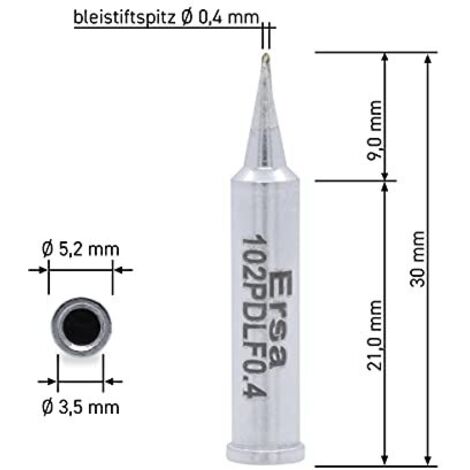 Ersa 0102PDLF03L Punta di saldatura Forma matita Dimensione punta 0.30 mm
