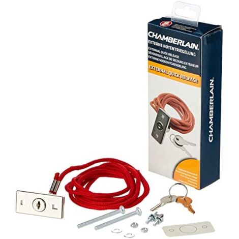 Chamberlain 1702REV Sgancio rapido Esterno per Porte Automatiche da Garage, Rosso