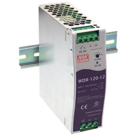 Mean Well WDR-120-24 Alimentatore per guida DIN 24 V/DC 5 A 120 W Num. uscite:1 x Contenuto 1 pz. (1/3)