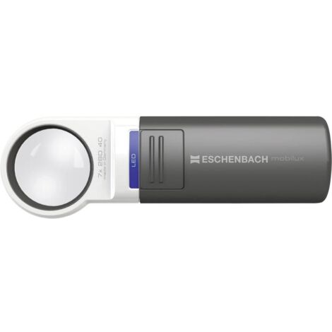 Eschenbach 151112 Lente d'ingrandimento a mano illuminata bianco-nera 12,5x
