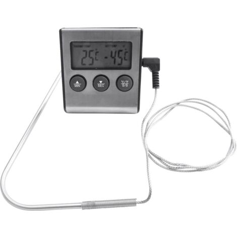 tepro Garten 8565 Termometro per barbecue acciaio inox, Nero