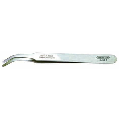 Bernstein Pinzetta Per SMD 5-052 – 110 Mm, Punta Angolata 30°, In Acciaio Inossidabile Antimagnetico, Per Componenti Di Precisione
