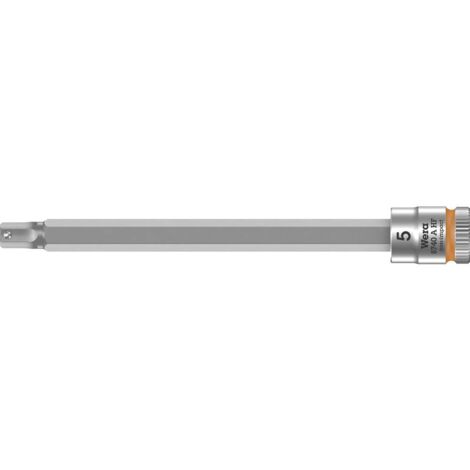 Wera, 8740 A HF Zyklop Bussole a inserto con attacco da 1/4" con ritegno vite, 5,0 x 100 mm