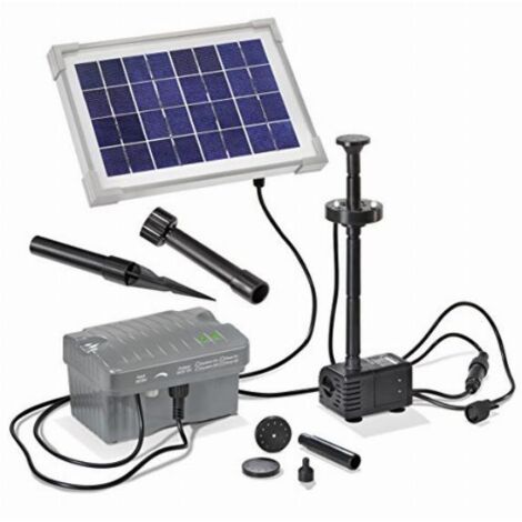 Esotec 101775 Palermo LED KIT pompa solare con illuminazione, con batteria tampone