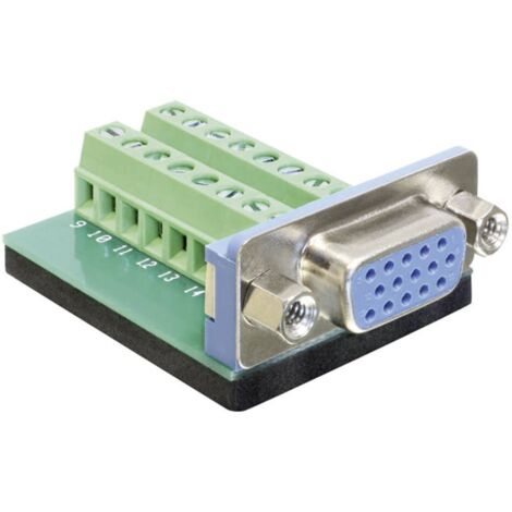 Delock 65170 Connettore VGA Presa verticale Numero Poli (num): 16 Argento 1 pz. (1/5)