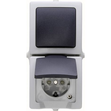 Kopp 138556008 Interruttore per ambienti umidi Interruttore, Commutatore, Presa schuko con coperchio ribaltabile Nautic (1/3)