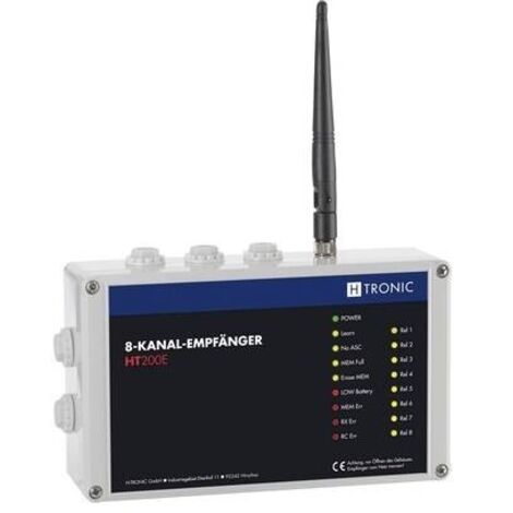 H-Tronic HT200E Ricevitore senza fili 8 canali Frequenza 868.35 MHz, 869.05 MHz, 869.55 MHz 12 V Raggio di azione Max. (1/2)