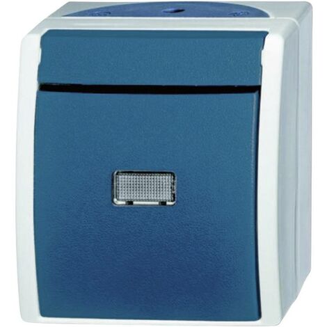 Busch-Jaeger 2601/6 WGL-53 Interruttore per ambienti umidi Commutatore Superficie Ocean Blu, Verde 1 pz. (1/4)