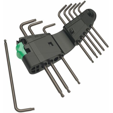 Wera 967 PKL/9 SB SiS TORX interno Kit di chiavi a brugola T 8, T 9, T 10, T 15, T 20, T 25, T 27, T 30, T 40 9 parti