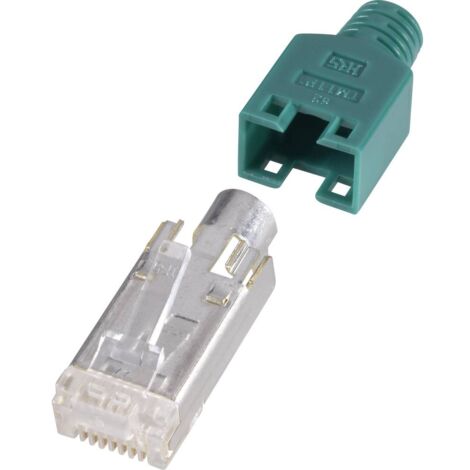 Connettore RJ45, schermato CAT5e spina, dritto Pole: 8P8C Verde Hirose Electronic : 10Pz. (1/2)