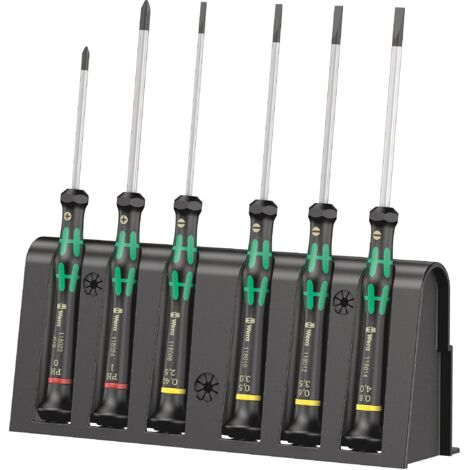 Wera 2035/6 B Elettronica e meccanica di precisione Kit cacciaviti 6 parti Taglio, Croce Phillips