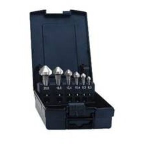 Set Svasatore A 90° Exact HSS - 6 Pezzi Per Fori Da 6.3 A 20.5 Mm, Gambo Cilindrico, DIN 335 C