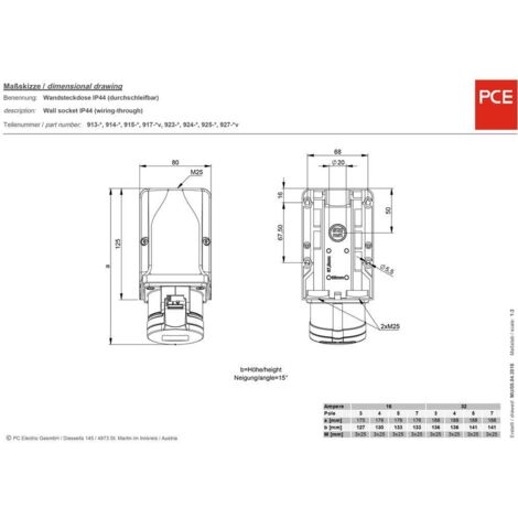 Spina Elettrica Per Esterni Kopp Spina Da Parete CEE 5 Poli 16A 400V - Colore Rosso, Per Uso Esterno E Industriale Presa Cee Rossa Ip44 - Foto 6