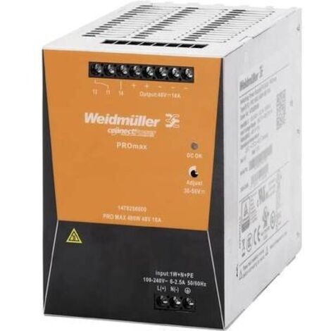 Weidmüller 1478250000 Alimentatore per guida DIN 48 V/DC 10 A 480 W Contenuto 1 pz. (1/4)