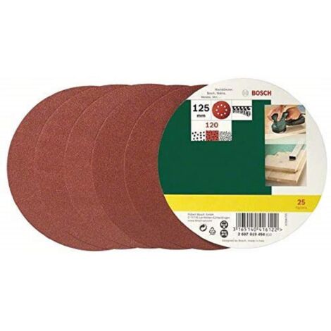 Bosch Accessories 2607019494 Carta abrasiva eccentrica a strappo, perforato Dimensione dei grani 120 (Ø) 125 mm 25 pz.