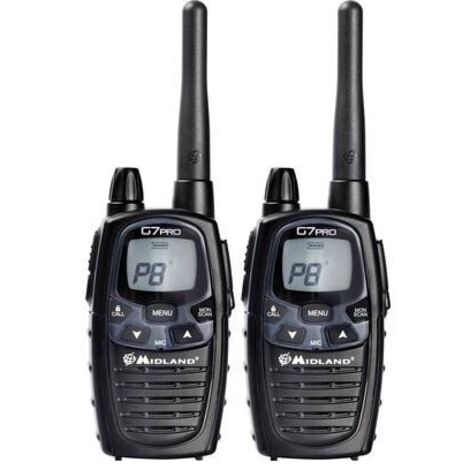Midland G7 Pro Walkie Talkie Dual Band – Per Outdoor, Caccia, Escursioni, Con Batterie Ricaricabili