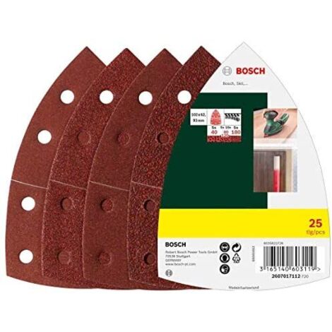 Assortiment de 25 disques abrasifs Bosch - Pour Ponceuses Multi, Grain 40/80/120/180