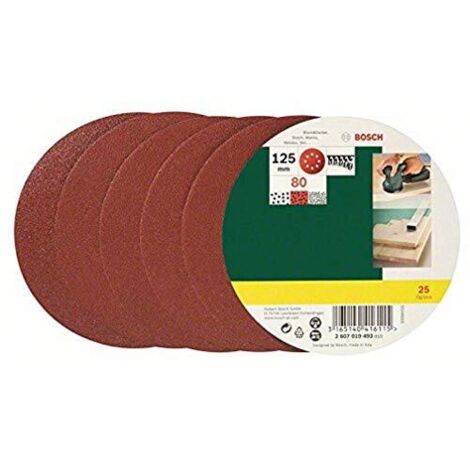 Fogli abrasivi Bosch 125 mm grana 80 set 25