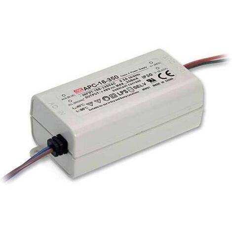 Mean Well APC-16-350 Driver per LED Corrente costante 16 W 0.35 A 12 - 48 V/DC non dimmerabile, Protezione sovraccarico