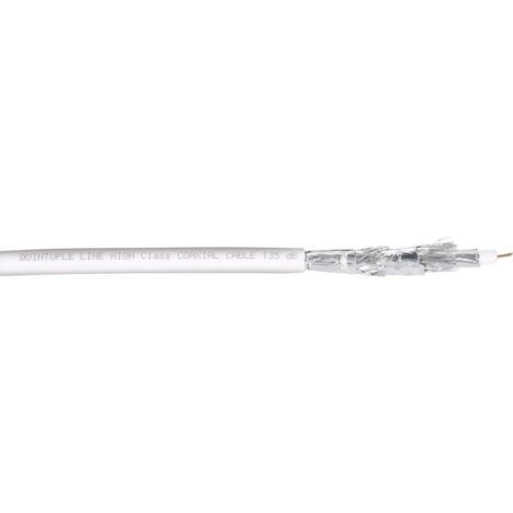 BKL Electronic 0806014/F Cavo coassiale Diam. est.: 8.20 mm 75 Ω 135 dB Bianco 100 m (1/2)