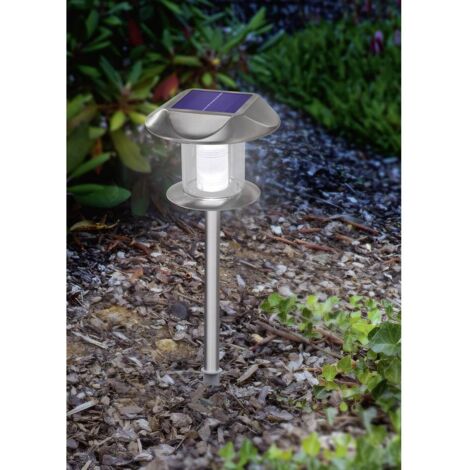 2x LED a luce solare da giardino solare lampada giardino giardino lampada acciaio INOX NUOVO 