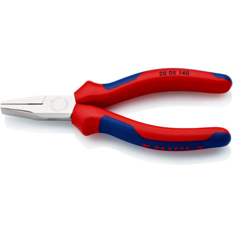 KNIPEX 20 05 140 Pinza per meccanica a becchi piatti diritti con manici multicomponente cromata 140 mm