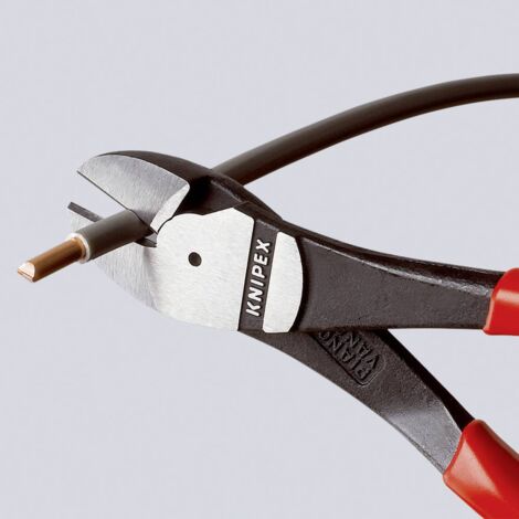 KNIPEX 74 01 180 Tronchese laterale per meccanica tipo "forte" rivestiti in resina sintetica atramentata nera 180 mm