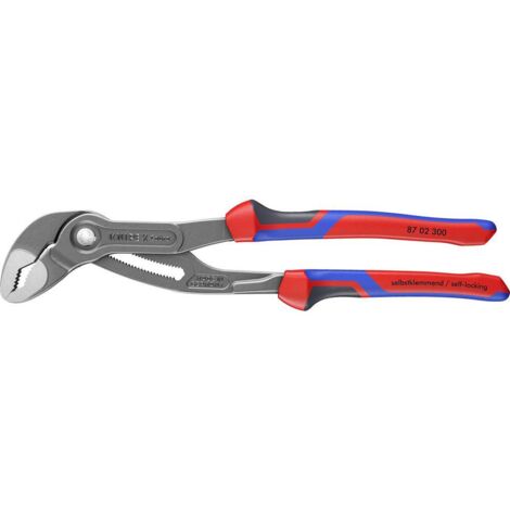 KNIPEX 87 02 300 Cobra® Pinza regolabile di nuova generazione per tubi e dadi con manici multicomponente bonderizzata grigia 300 mm