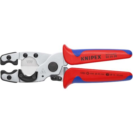 KNIPEX 90 25 20 Tagliatubi per guaine e tubi rivestiti con manici multicomponente cromata 210 mm
