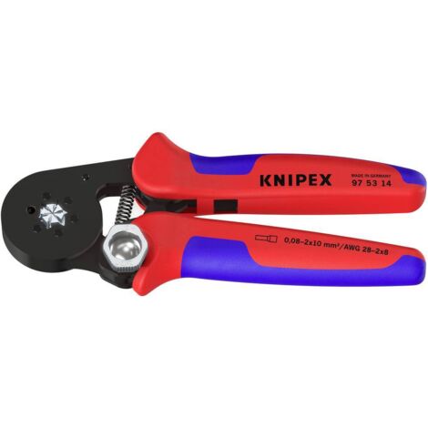 KNIPEX 97 53 14 Pinza per terminali a bussola, con regolazione automatica per crimpaggio laterale con manici multicomponente brunita 180 mm (1/5)