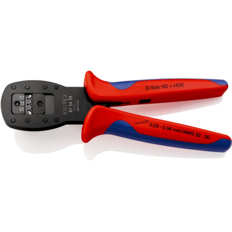 KNIPEX 97 54 24 Pinza per mini-connettori crimpaggio parallelo con manici multicomponente brunita 190 mm (1/5)