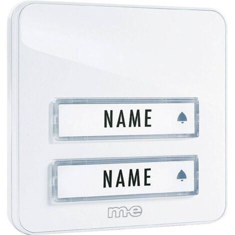 m-e modern-electronics KTA-2 W Pulsantiera per campanello con targhetta 2 vie Bianco 12 V/1 A