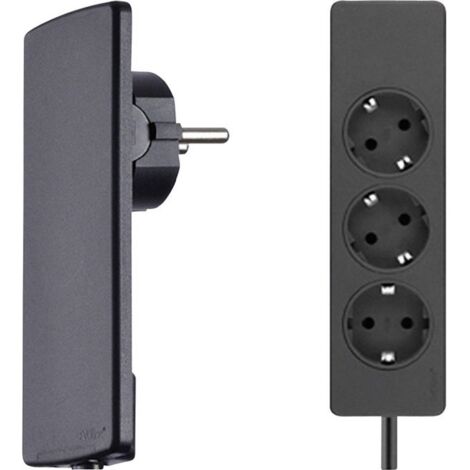 EVOline 151000156100 Multipresa 3 scomparti Nero Schuko 1 pz.