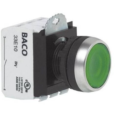 BACO BAL21AH20H L21AH20H Pulsante Anello frontale in plastica, cromato Verde 1 pz. (1/3)