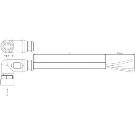 TE Connectivity 1-2273083-1 Connettore confezionato per sensore o attuatore M12 Presa angolata 1.50 m Numero di poli: 4 (1/2)
