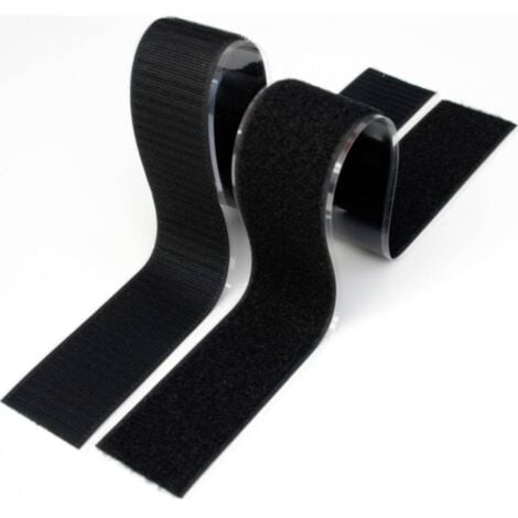 Rotolo Velcro da Cucire Uncino e Asola Strappo Colore Nero 20mm x 25 metri  Lunghezza