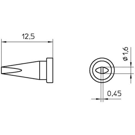 Weller LT ASL Punta di saldatura Forma a scalpello Dimensione punta 0.45 mm Lunghezza punte 13 mm Contenuto 1 pz. (1/4)