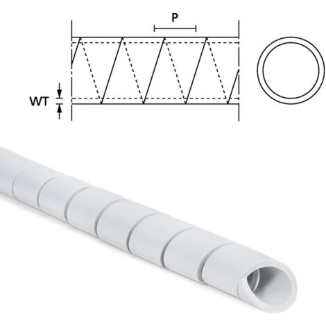 HellermannTyton 161-41105 SBPE4D-PE-GY-5M Guaina spiralata 5 fino a 20 mm Grigio 5 m (1/2)