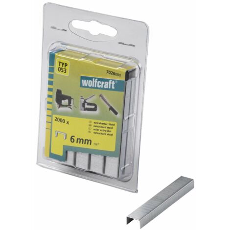 wolfcraft Punti dorso largo, acciaio extra duro, tipo 053 I 7026000 I Ideali per il fissaggio di tessuti e listelli di legno