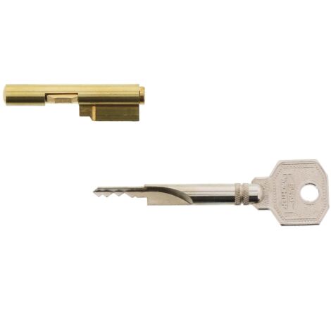Burg-Wächter chiave per serratura per inserire le serrature, sicurezza per la porta delle camere, diametro del cilindro: 7 mm, con 2 chiavi, E 7/2 SB, 04281, 1 pezzo, Oro/Argento