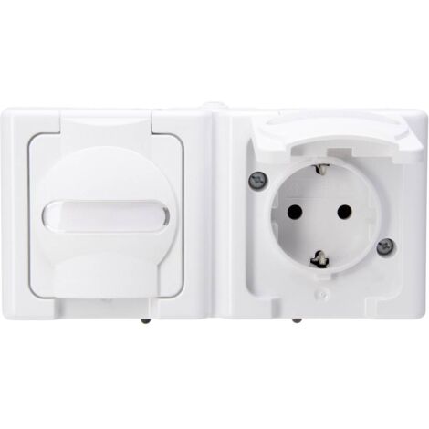 Prise Double Kopp Schuko - Avec Couvercle, IP44, -20°C à +110°C, Sans PVC