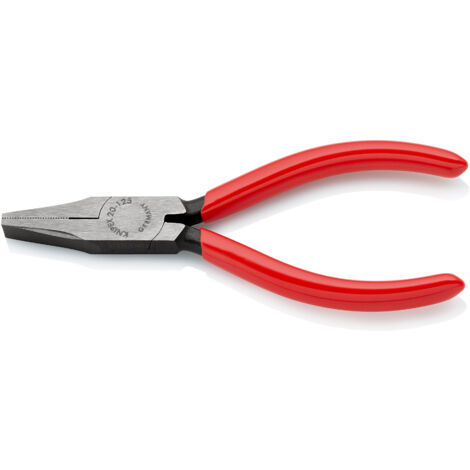 KNIPEX 20 01 125 Pinza per meccanica a becchi piatti diritti rivestiti in resina sintetica atramentata nera 125 mm