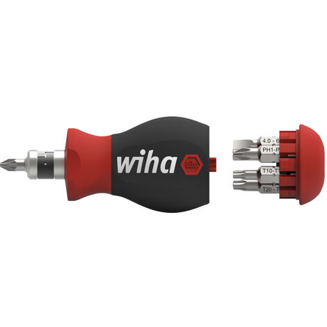 Wiha Giravite con portainserti a magazzino Stubby assortiti, con 7 inserti doppi (43613)
