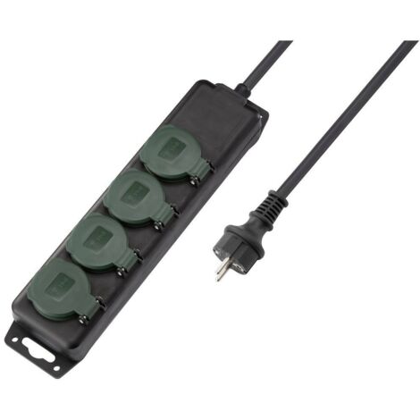Sygonix SY-5145340 Multipresa Nero, Verde Schuko 1 pz. (1/5)