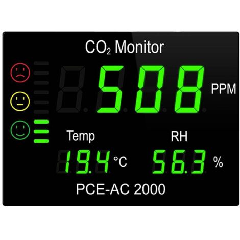 Misuratore di CO2 PCE Instruments PCE-AC 2000 Temperatura, Umidità dell'aria, CO2 (1/5)